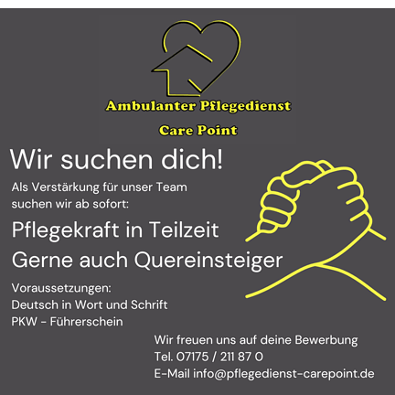 Pflegekraft in Teilzeit